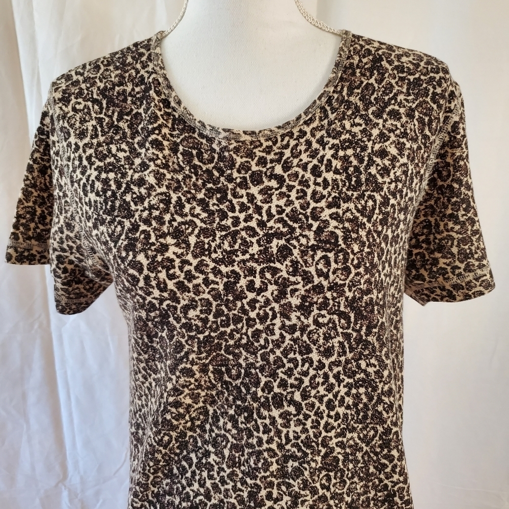 Liz & Co Women's Casual Short-sleeved Leopard Print Dress - Picture 3 of 9